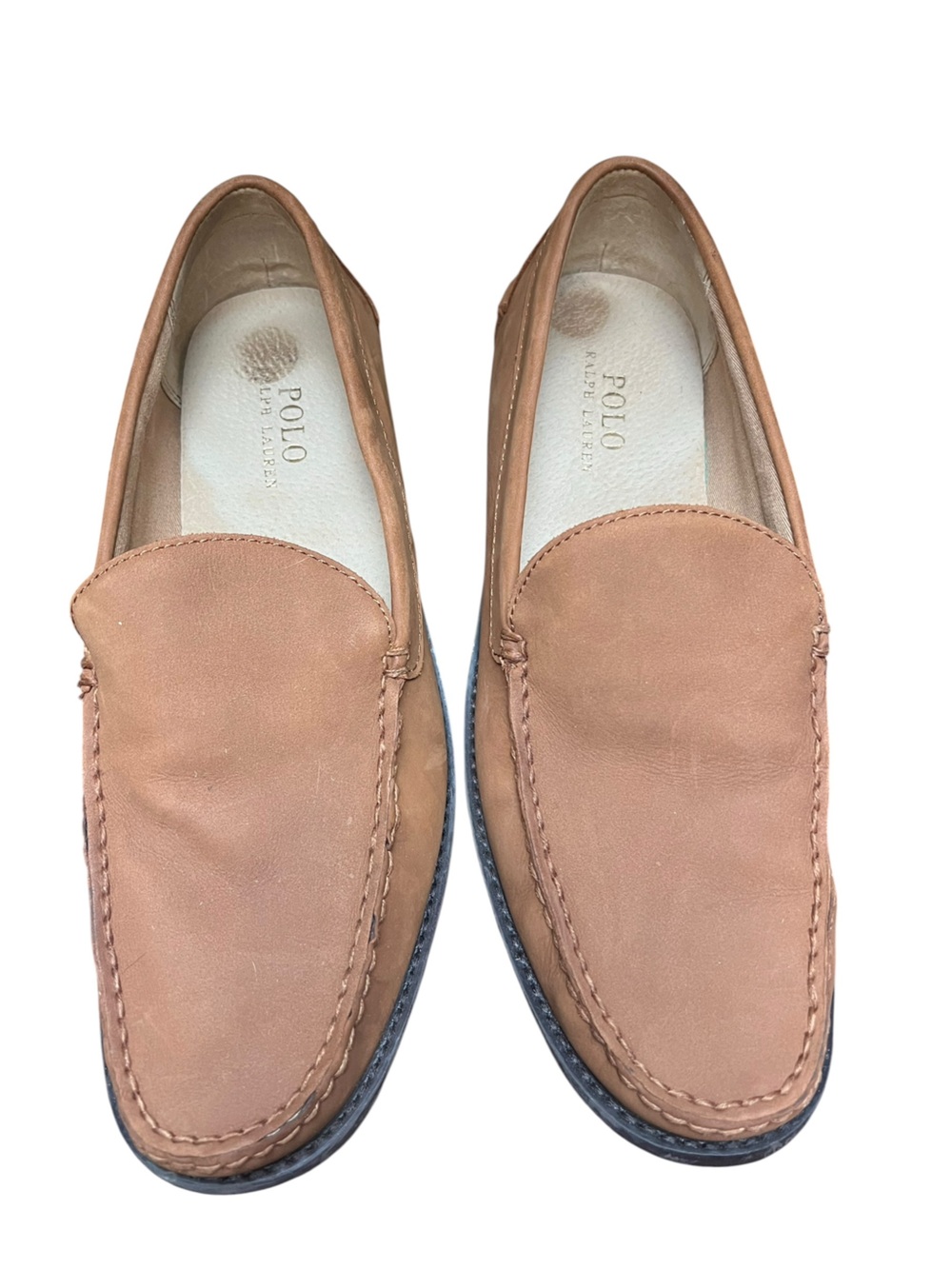 Polo Ralph Lauren Merton Leather Loafers Brown Moc Toe Preppy Men’s 11.5 Preppy